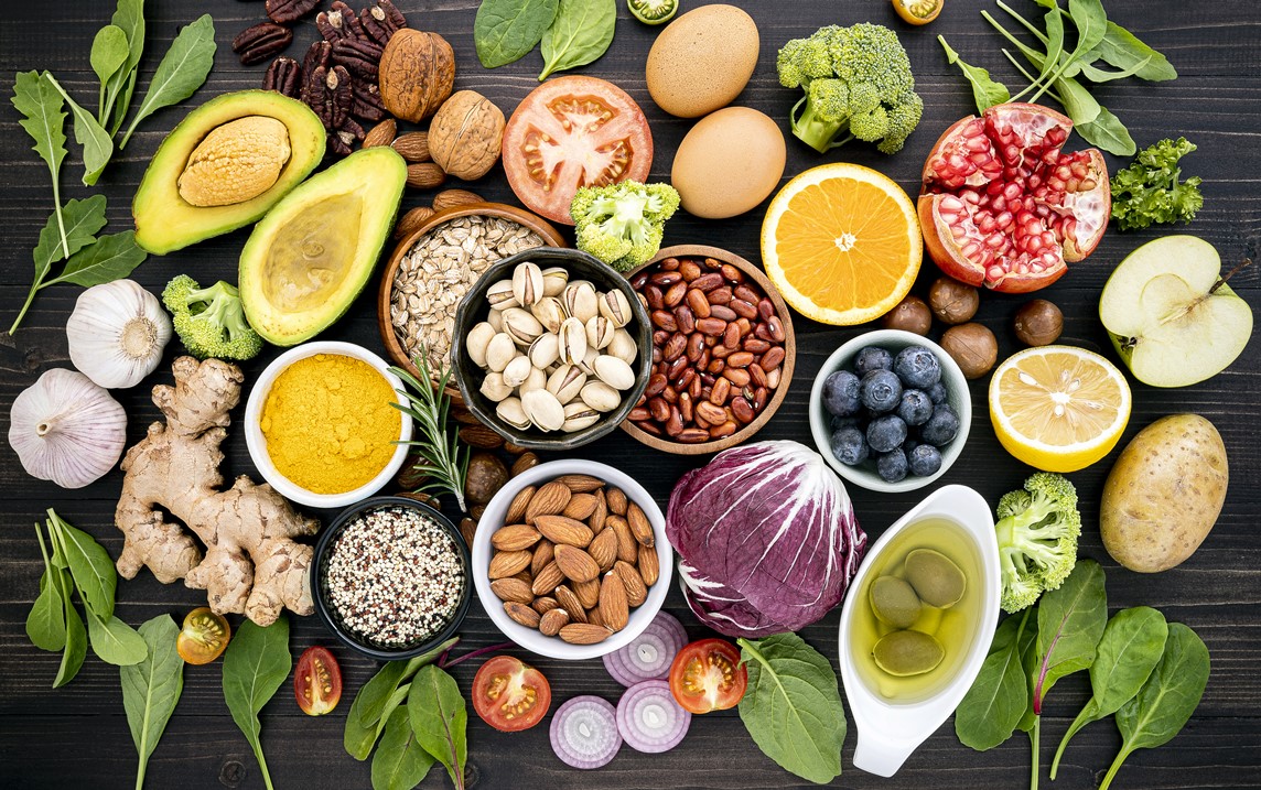 Ingredients for the healthy foods selection. The concept of heal